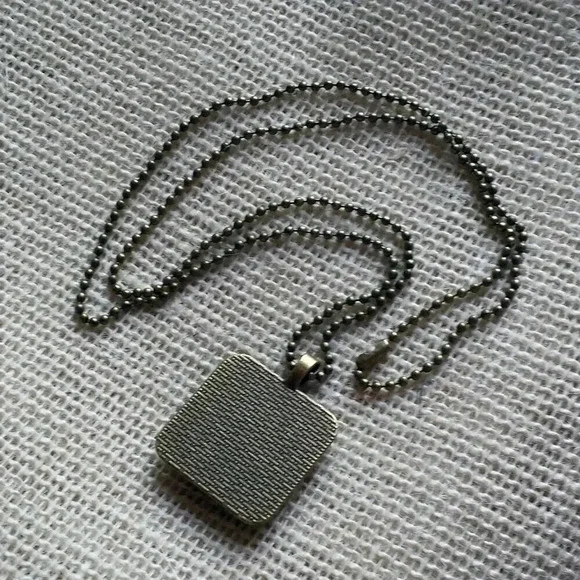 Paris France Eiffel Tower Butterfly Square Antiqued Brass Glass 27" Long Necklac - Picture 2 of 3